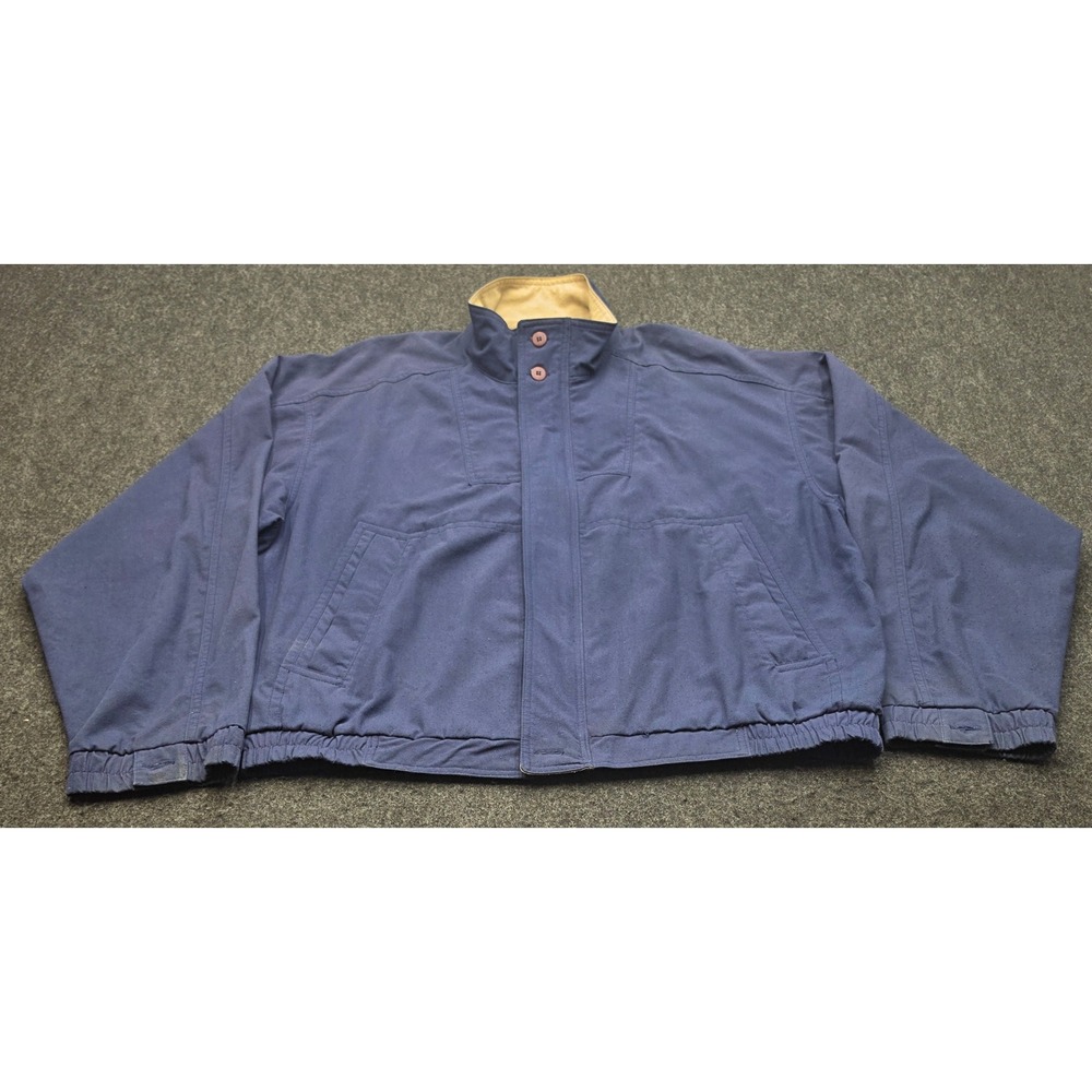 VTG Members Only World Travel Club Jacket Mens XL Blue Vintage Bomber Zip Up
